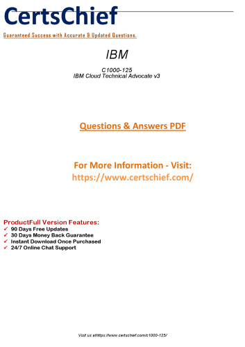 Pass C1000-125 IBM Cloud Technical Advocate v3 Exam | Get Certified Now