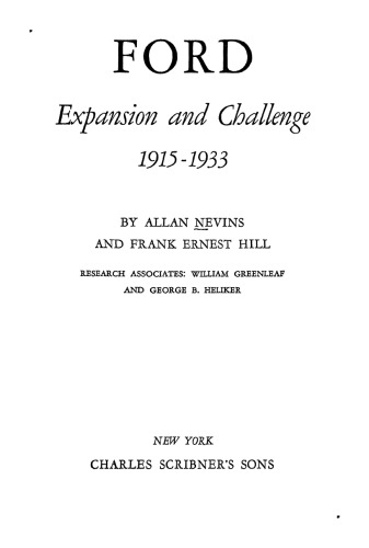 Ford: Expansion and Challenge: 1915-1933