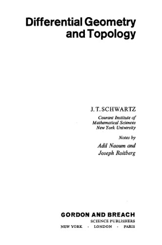 Differential Geometry and Topology