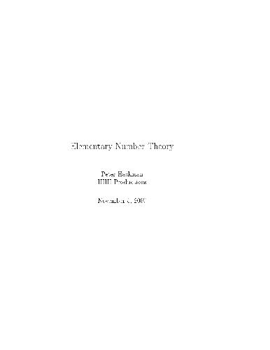 Elementary number theory