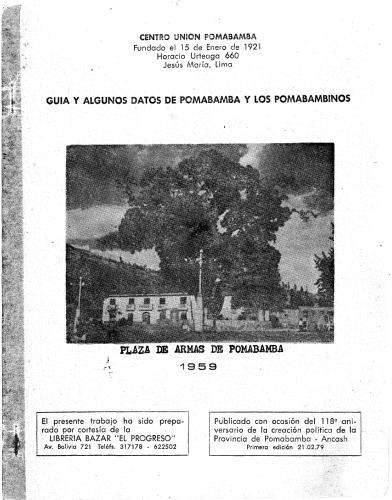Guía y algunos datos de Pomabamba y los pomabambinos (Áncash)