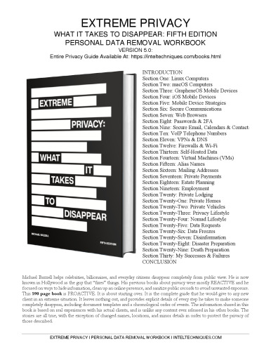 Extreme Privacy: Personal Data Removal Workbook Version 5.0
