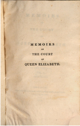 Memoirs of the Court of Queen Elizabeth