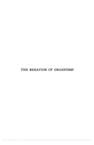 The Behavior of Organisms