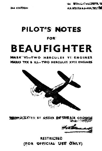 Pilots Notes for Beaufighter VI, TFX, XI