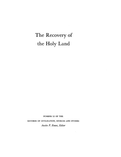 The recovery of the Holy Land