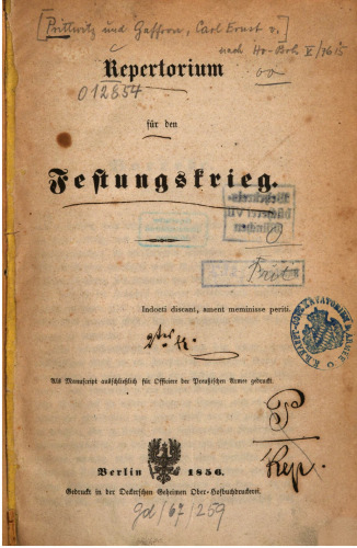 Repertorium für den Festungskrieg