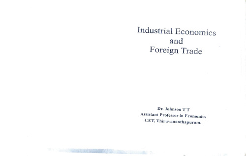 Industrial Economics and Foreign Trade
