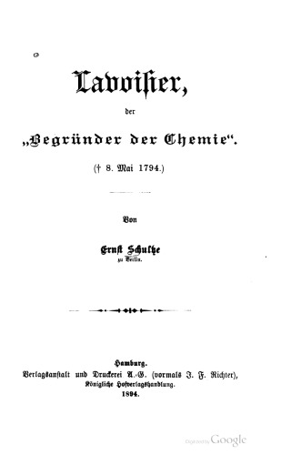 Lavoisier, der „Begründer der Chemie". († 8. Mai 1794)