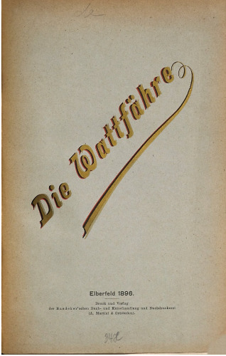Die Wattfähre. Ein neues Mittel zur Verbesserung der Reiseverbindungen nach den deutschen Nordseebädern, insbesondere nach Norderney