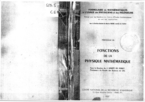 Fonctions de la physique mathématique