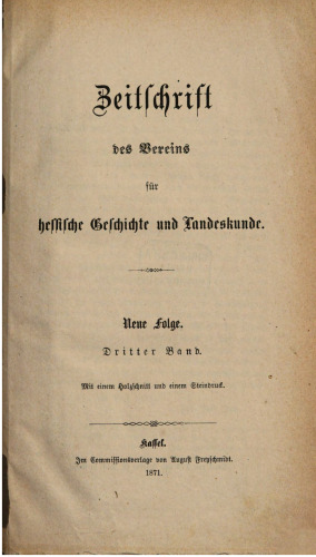 Zeitschrift des Vereins für hessische Geschichte und Landeskunde