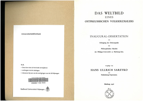 Das Weltbild eines ostpreussischen Volkserzählers