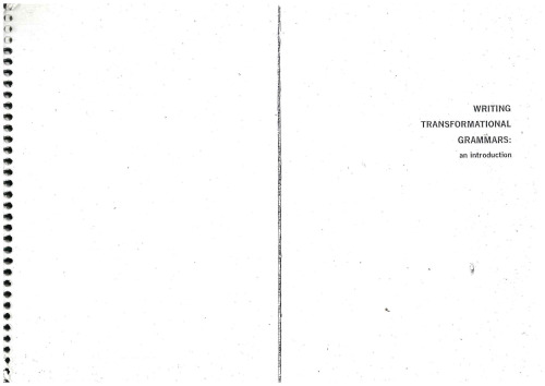 Writing Transformational Grammars: an introduction