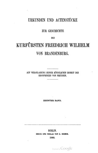 Ständische Verhandlungen / Mark Brandenburg
