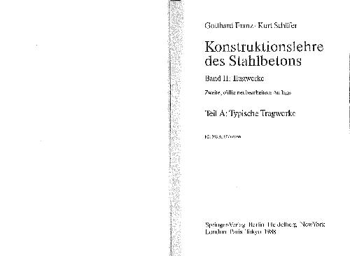 Konstruktionslehre des Stahlbetons. Band II: Tragwerke