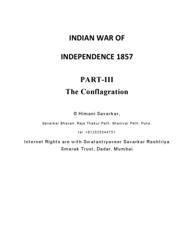 Indian War of Independence, 1857: The Conflagaration