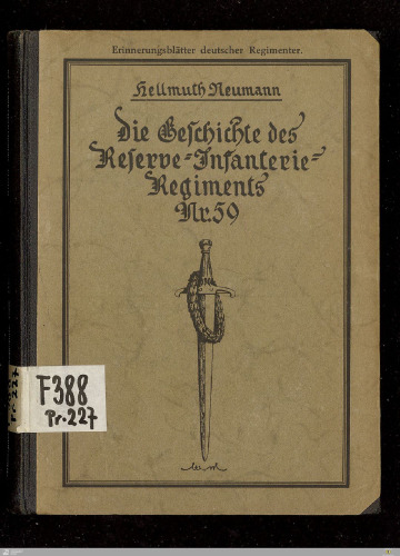 Die Geschichte des Reserve-Infanterie-Regiments Nr. 59