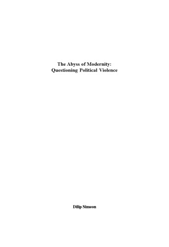 The Abyss of Modernity: Questioning Political Violence