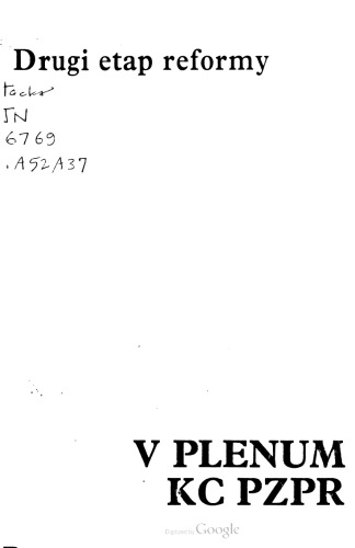 Drugi etap reformy. V Plenum KC PZPR 8 października 1987 r.