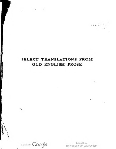 Select Translations from Old English Prose