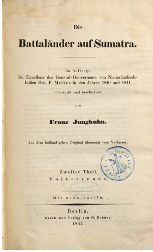 Die Battaländer auf Sumatra