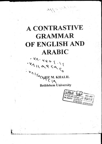 A Contrastive Grammar of English and Arabic