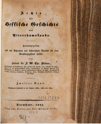 Árchiv für Hessische Geschichte und Altertumskunde