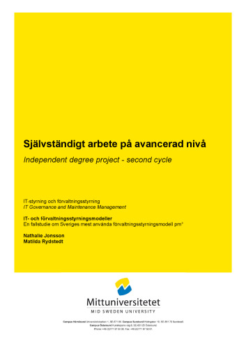 IT- och förvaltningsstyrningsmodeller – En fallstudie om Sveriges mest använda förvaltningsstyrningsmodell pm3