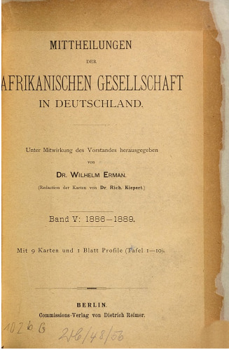 Mitteilungen der Afrikanischen Gesellschaft in Deutschland