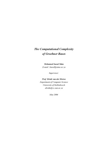 The Computational Complexity of Groebner Bases