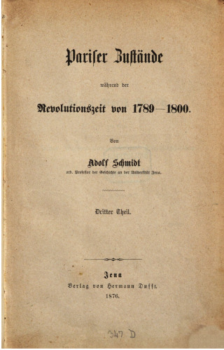 Pariser Zustände während der Revolutionszeit von 1789-1800