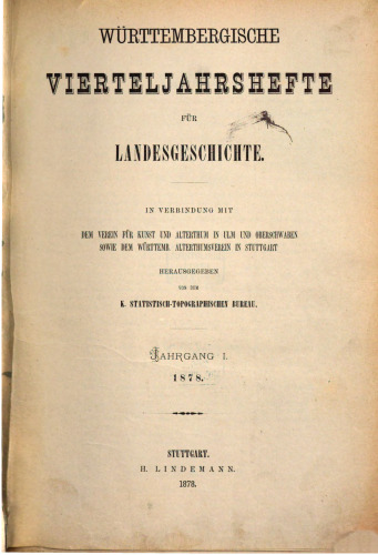 Württembergische Vierteljahreshefte für Landesgeschichte