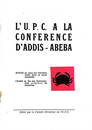 L'U.P.C. a la conférence d'Addis-Abeba