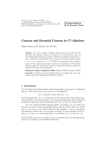 Integral Equations and Operator Theory - Volume 63