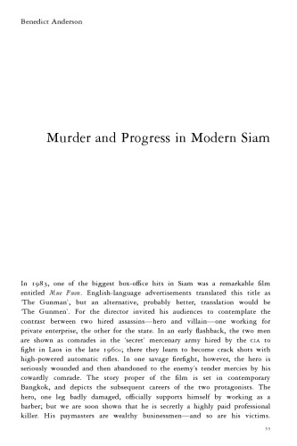Murder and Progess In Modern Siam