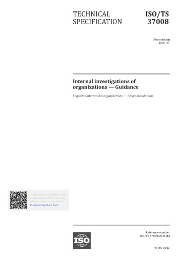ISO 37008 2023 - Internal investigations of organizations - Guidance