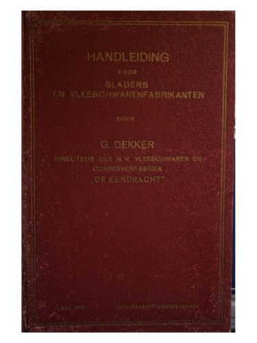 Handleiding voor Slagers en Vleeschwarenfabrikanten