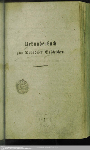 Urkundenbuch zur Dresdner Geschichte