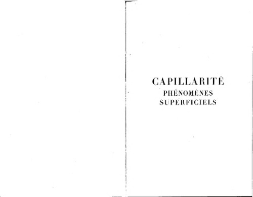 Capillarité - Phénomènes Superficiels