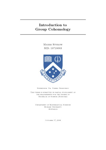Introduction to Group Cohomology [thesis]
