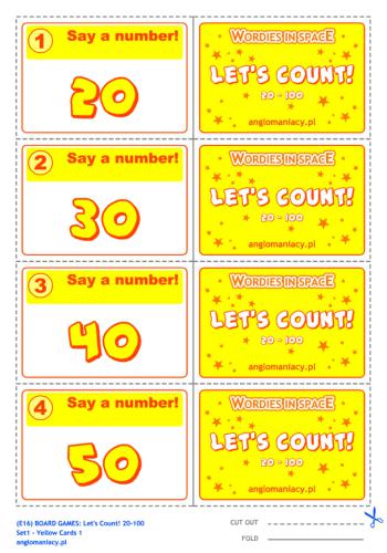 Board Game Let's Count! (Numbers 20-100)