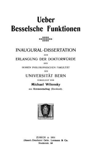 Ueber Besselsche Funktionen