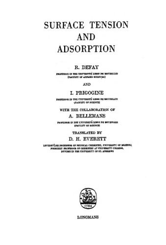 Surface tension and adsorption