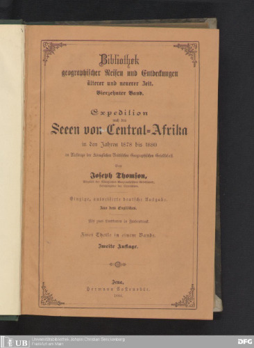 Expedition nach den Seeen [Seen] von Central-Afrika [Zentralafrika]