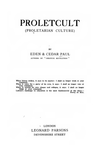 Proletcult (Proletarian Culture)