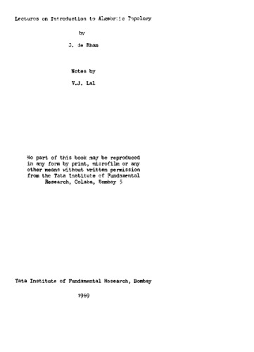 Lectures on introduction to algebraic topology,