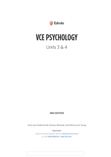 VCE Psychology Units 3 & 4 - Edrolo (3rd Edition)