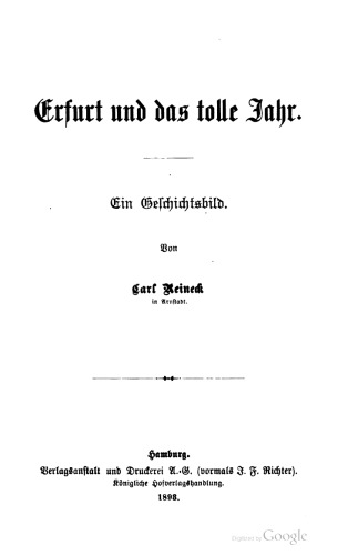 Erfurt und das tolle Jahr. Ein Geschichtsbild