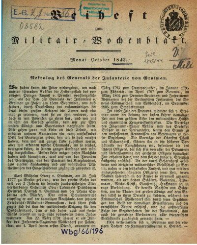 Beiheft zum Militär-Wochenblatt